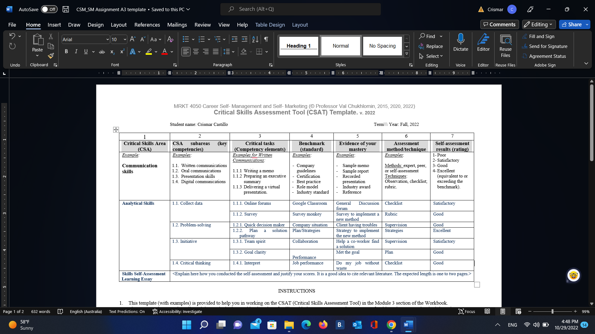  w AutoSave Off CSM_SM Assignment A3 template . Saved to this