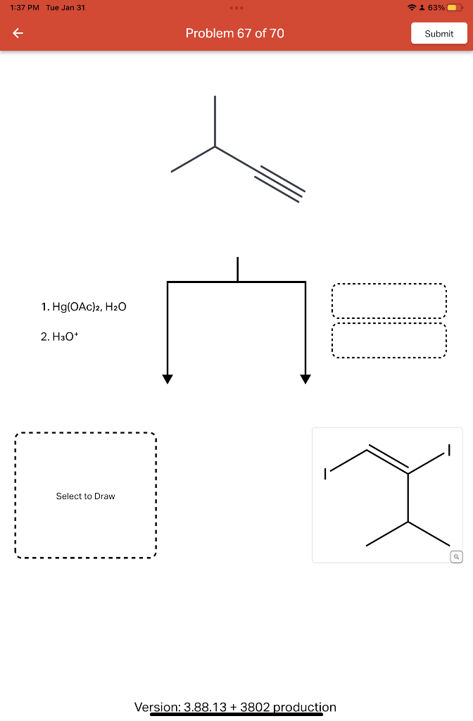 product or missing reagent to complete each reaction. Ignore inorganic byproducts.. A