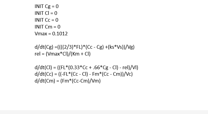 the code is simplified and is tuned towards a specific ethanol dose