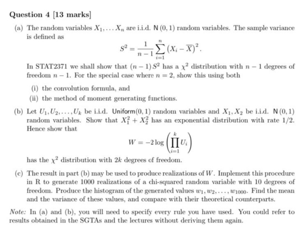 Need solution as soon as possible Question 4 [13 marks] (a) The