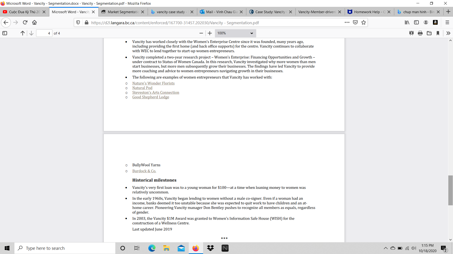 market segmentation variables are most important to VANCITY? Microsoft Word - Vancity