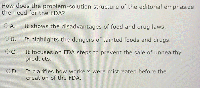 business people who complain about federal regulations and laws. The FDA tries