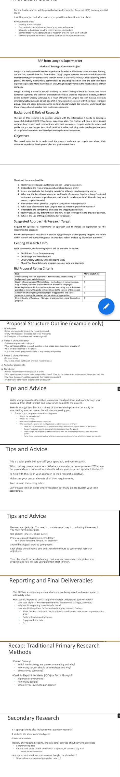 Draft Research proposal for the client For the final exam It will