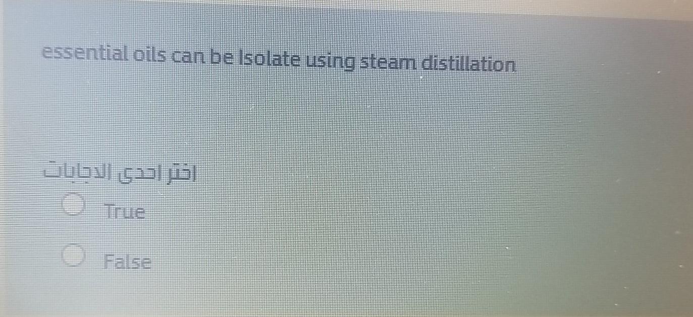  essential oils can be Isolate using steam distillation - =