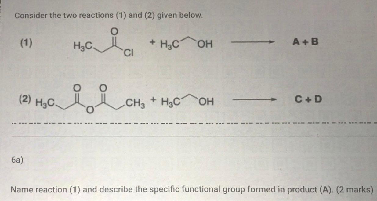  Consider the two reactions (1) and (2) given below. (1) H3C