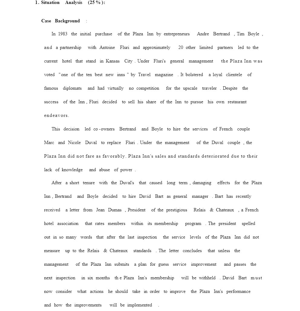  l. Situation Analysis (25 % }: Case Background In 1983 the