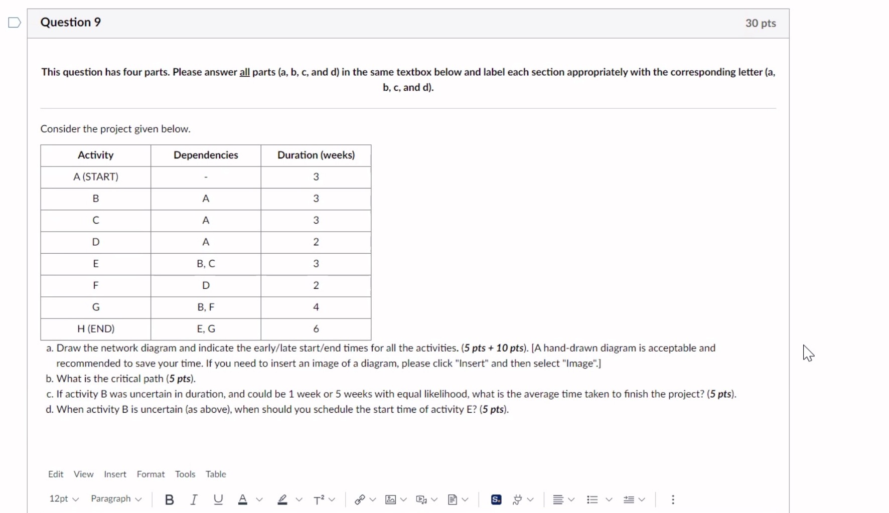 question has three parts. Please answer ill parts (a. b. and cl