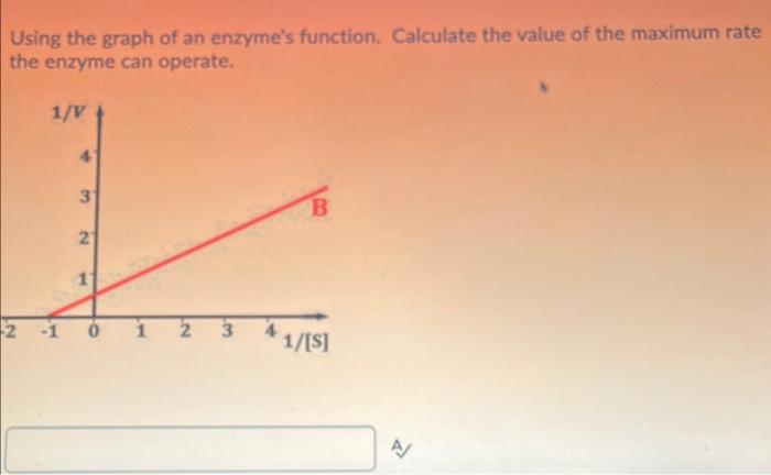  Using the graph of an enzyme's function. Calculate the value of