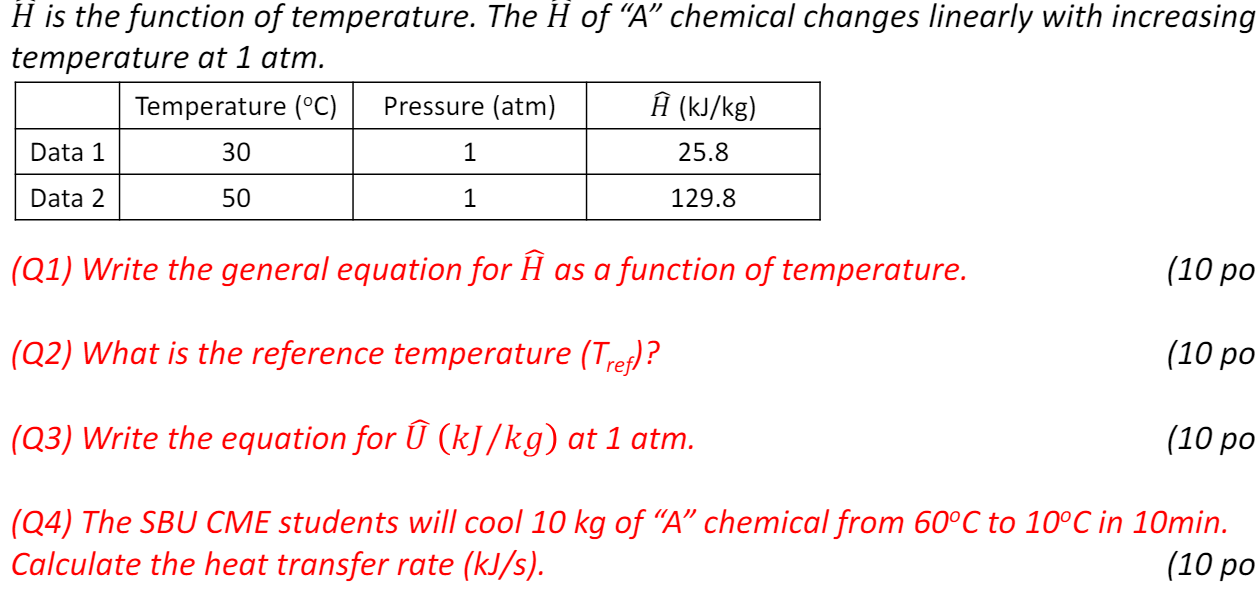  vec(H) is the function of temperature. The vec(H) of "A" chemical