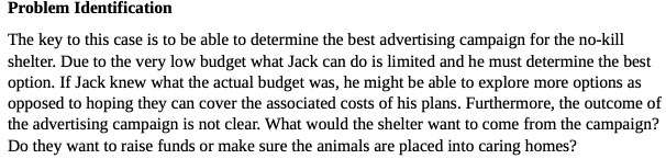  Problem Identification The key to this case is to be able