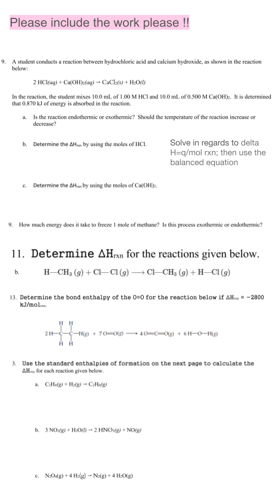  Please include the work please ! 