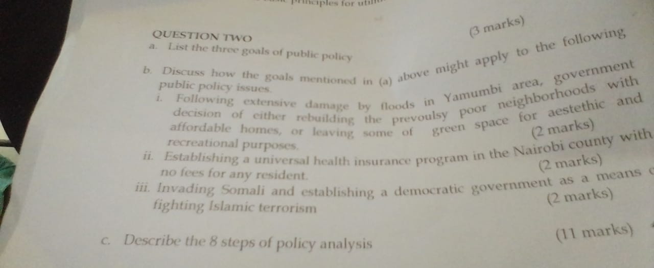 Marketing question ru QUESTION TWO (3 marks) a. List the three goals