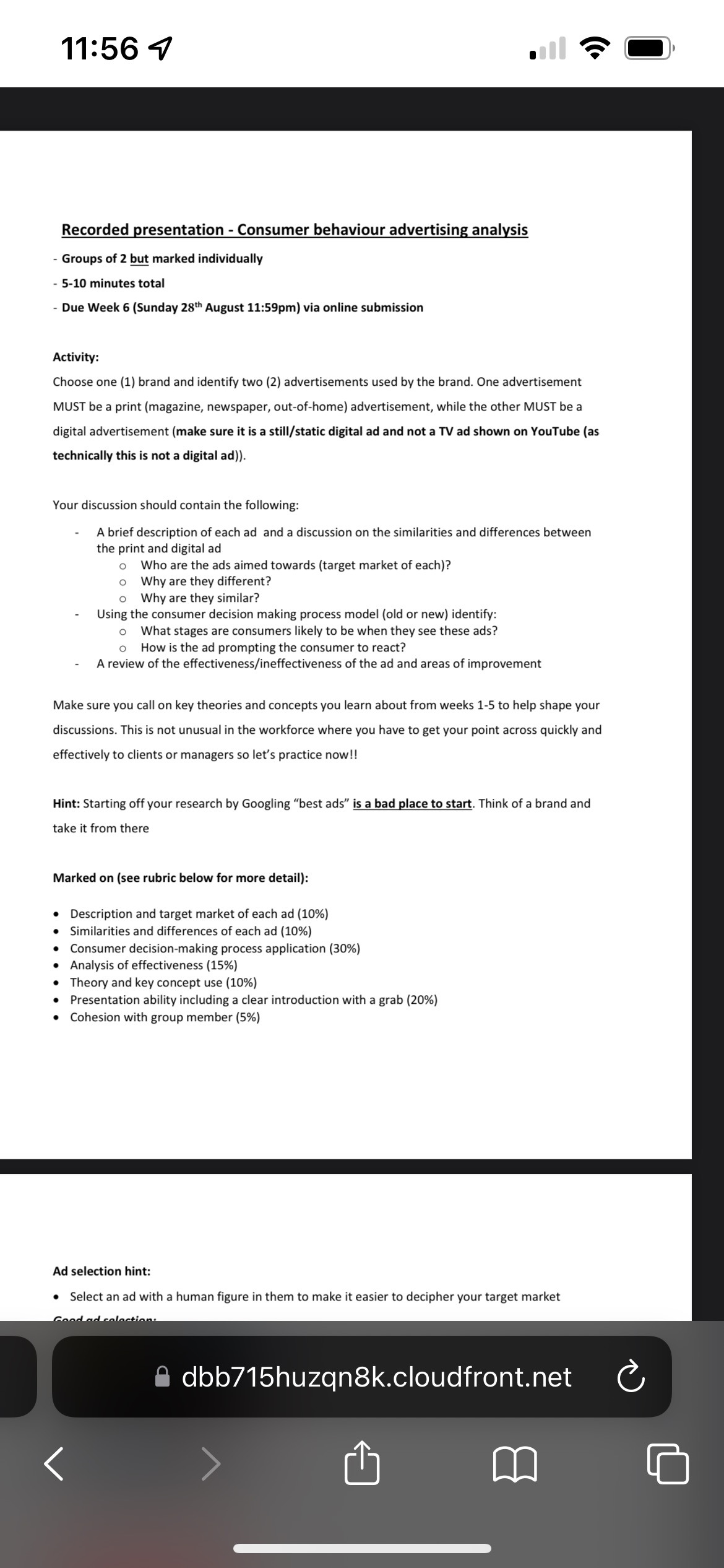  111564 . 'e E} ecorded resentation - Consumer behaviour advertisin anal