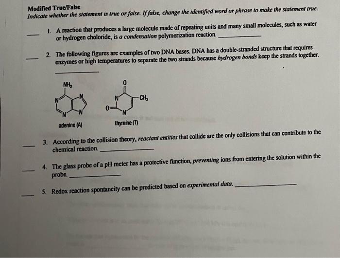 2 Indicate whether the statement is true or false. If false, change