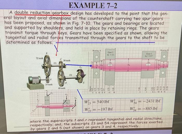  how did he get the reaction forces? A double reduction gearbox