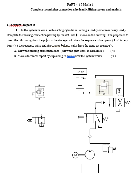  PART 4(7 Marks) Complete the missing connection a hydraulic lifting system