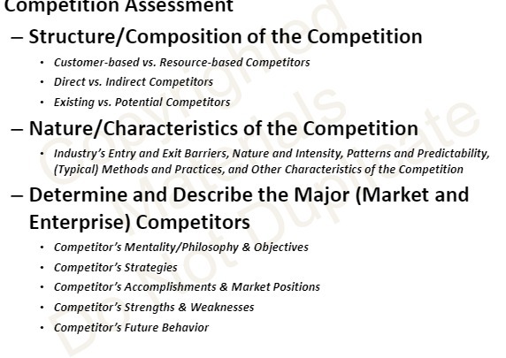  Competition Assessment - Structure/Composition of the Competition . Customer-based vs. Resource-based