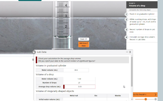  Cannot solve answer for Average drop volume. Got the answer 0.048