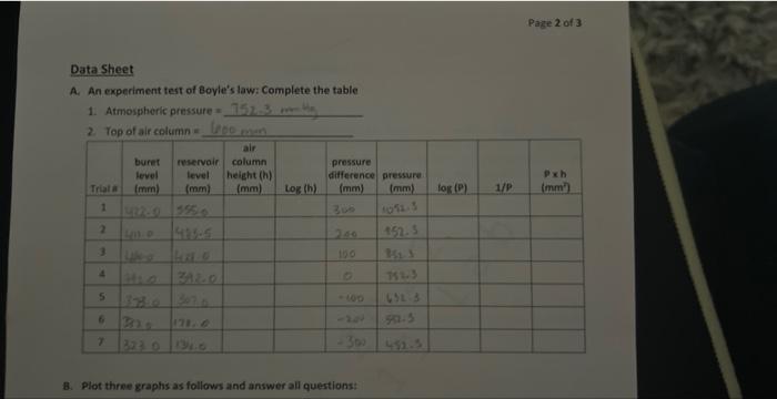 can i get help filling out the table please A. An experiment