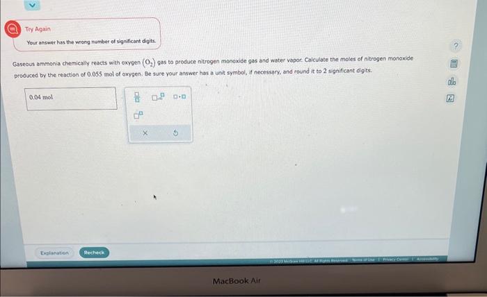  Try Again Your answer has the wrong number of significant digits.