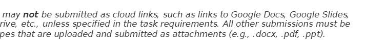  may not be submitted as cloud links, such as links to