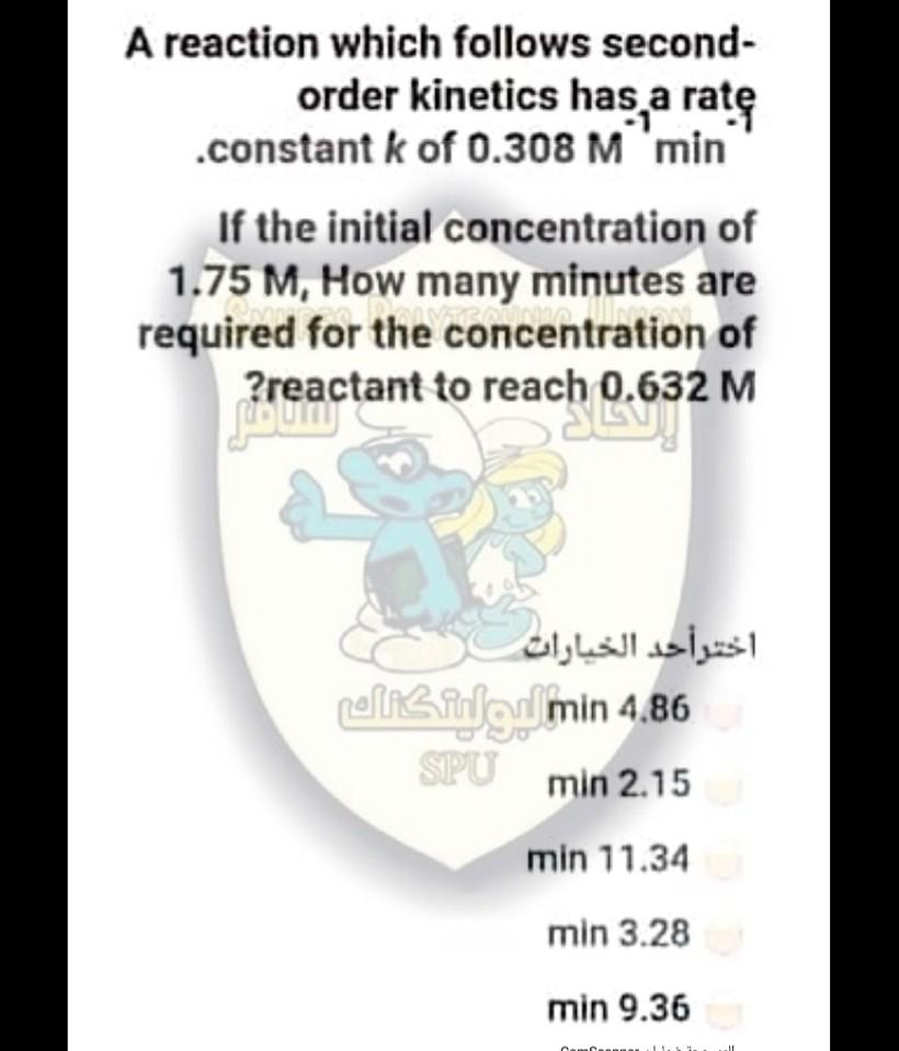  A reaction which follows second- order kinetics has a rat .constant