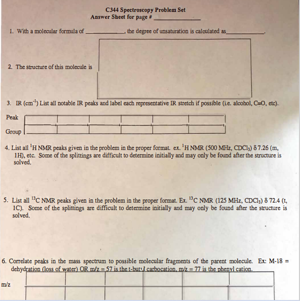 2. The structure of this molecule is 3. R(cm1 ) List all