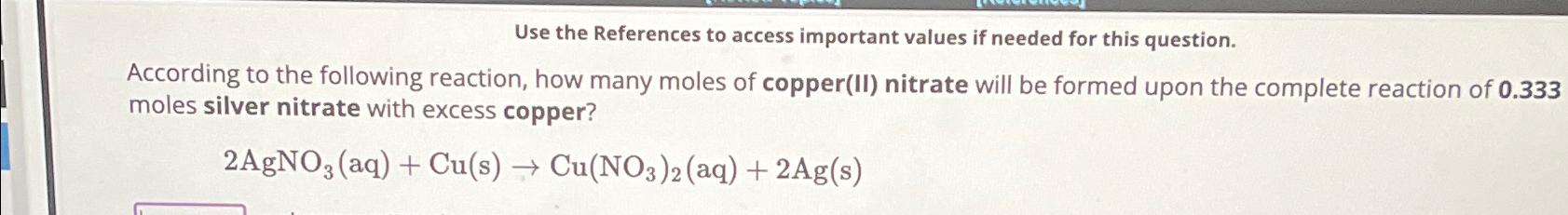  Use the References to access important values if needed for this