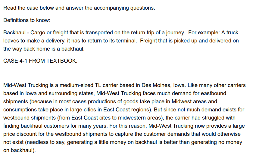 Task Read the case below and answer the accompanying questions. Denitions to