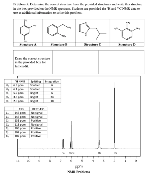 thank you! Problem 5: Determine the correct structure from the provided