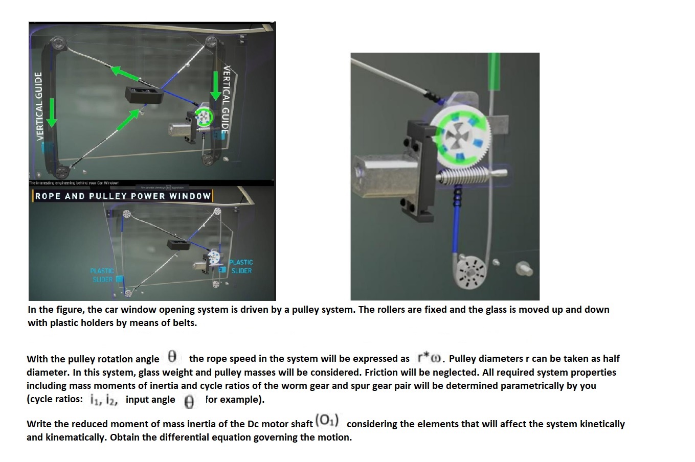  In the figure, the car window opening system is driven by