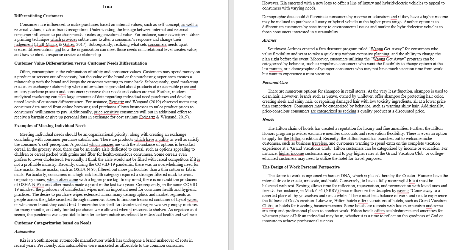 Reply to Lora's initial post. Should your response be supported by referencing