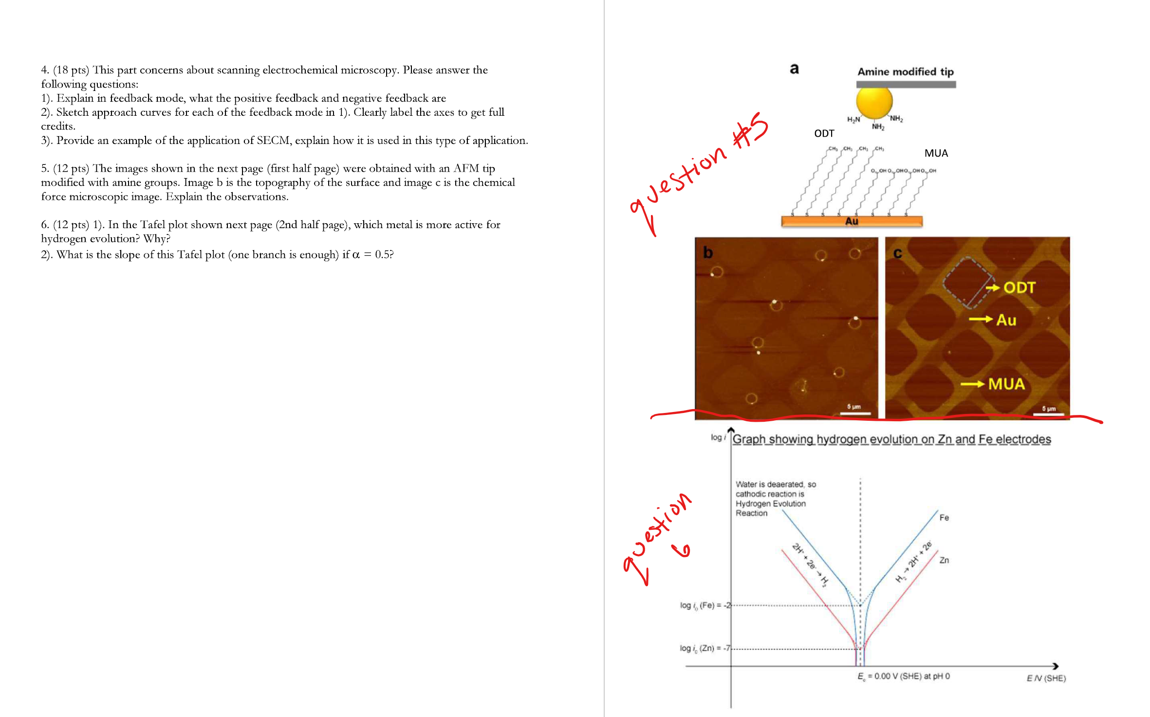  (18 pts) This part concerns about scanning electrochemical microscopy. Please answer