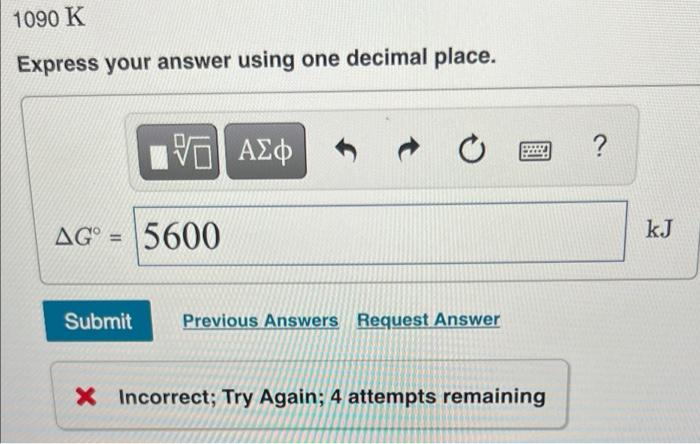this reaction at each of the following temperatures. (Assume that AH and