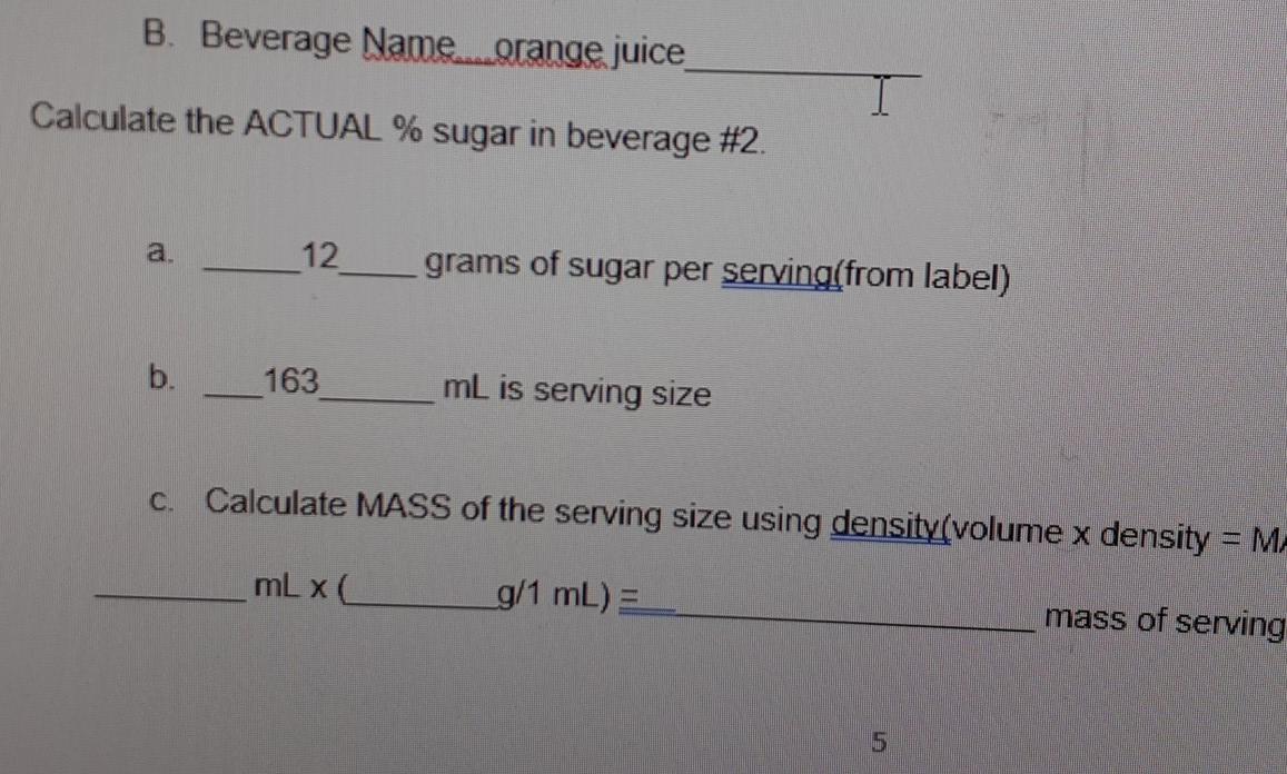 1.0208 *Density of solution (g/mL) apple Name orange WWW ne e WANNOWN