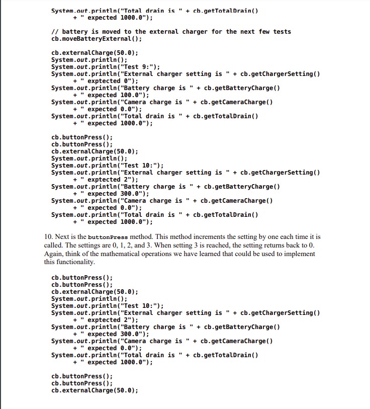 anyone help me this assignment please. System. out . println( "Total drain