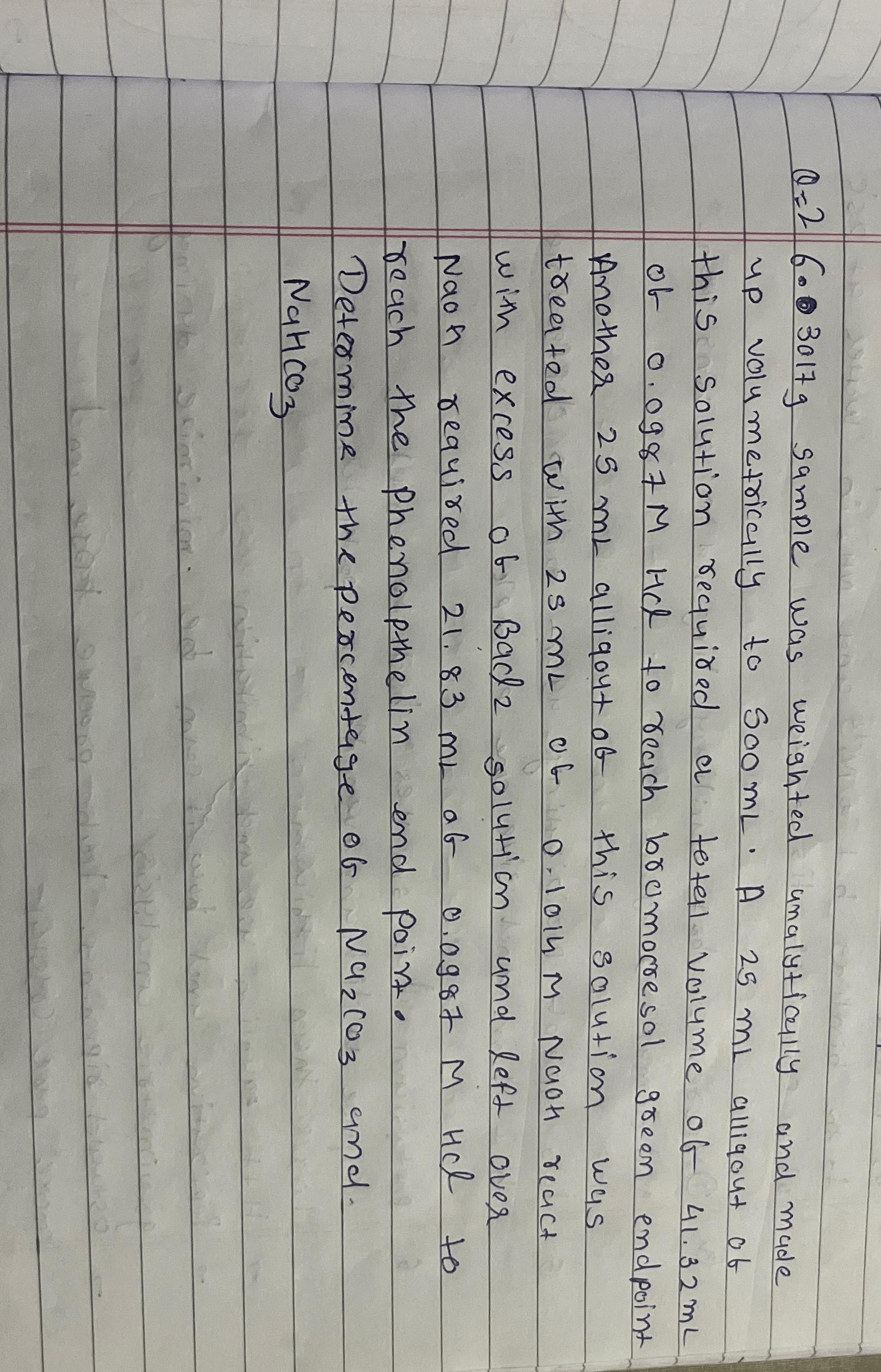  6.3017g sample was weighted Analytically and made up volumetrically to 500mL.