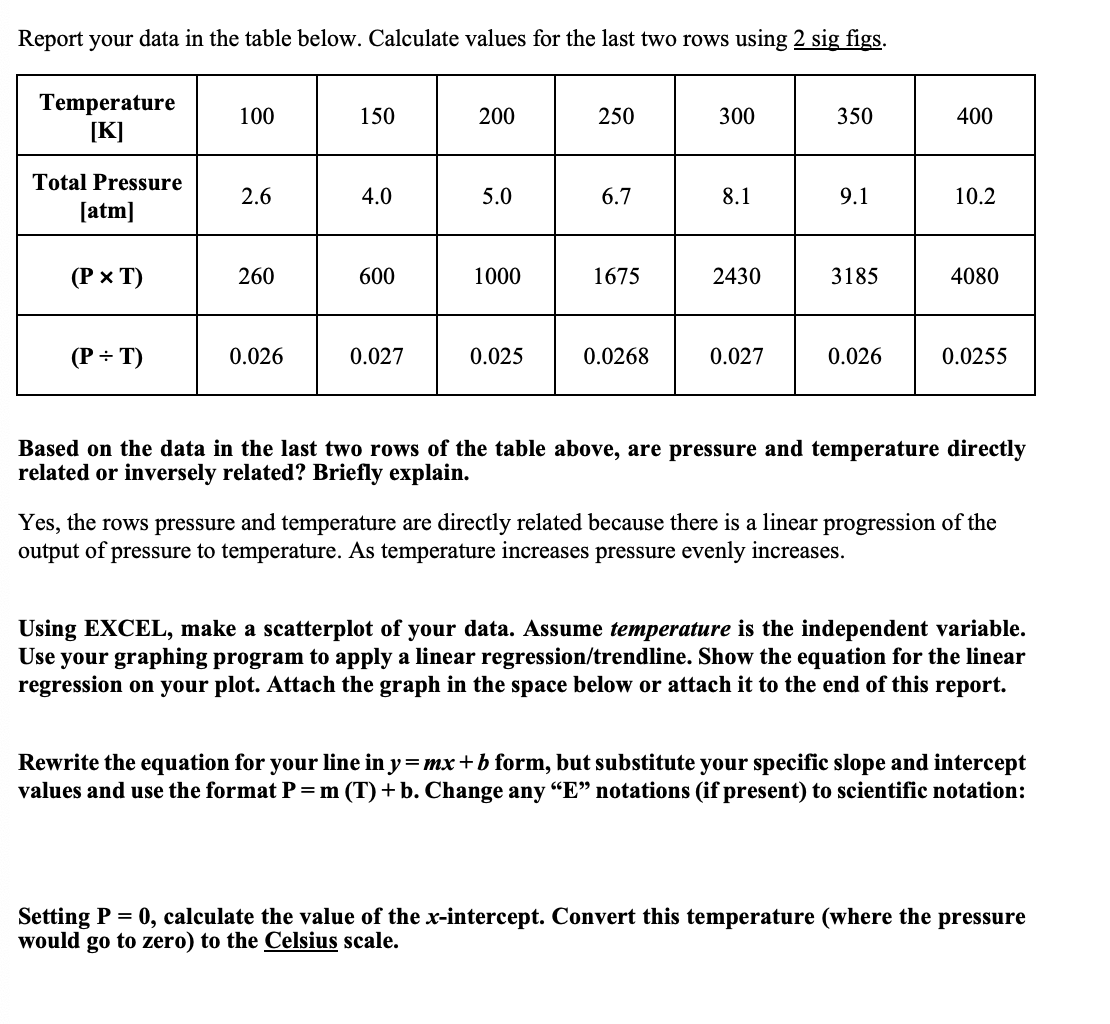  need help with part 2 conclusion Report your data in the