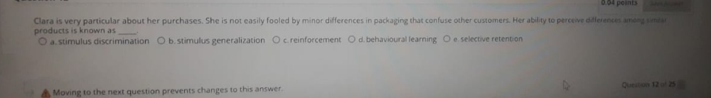 what will be answer to this question 0.04 points Clara is very