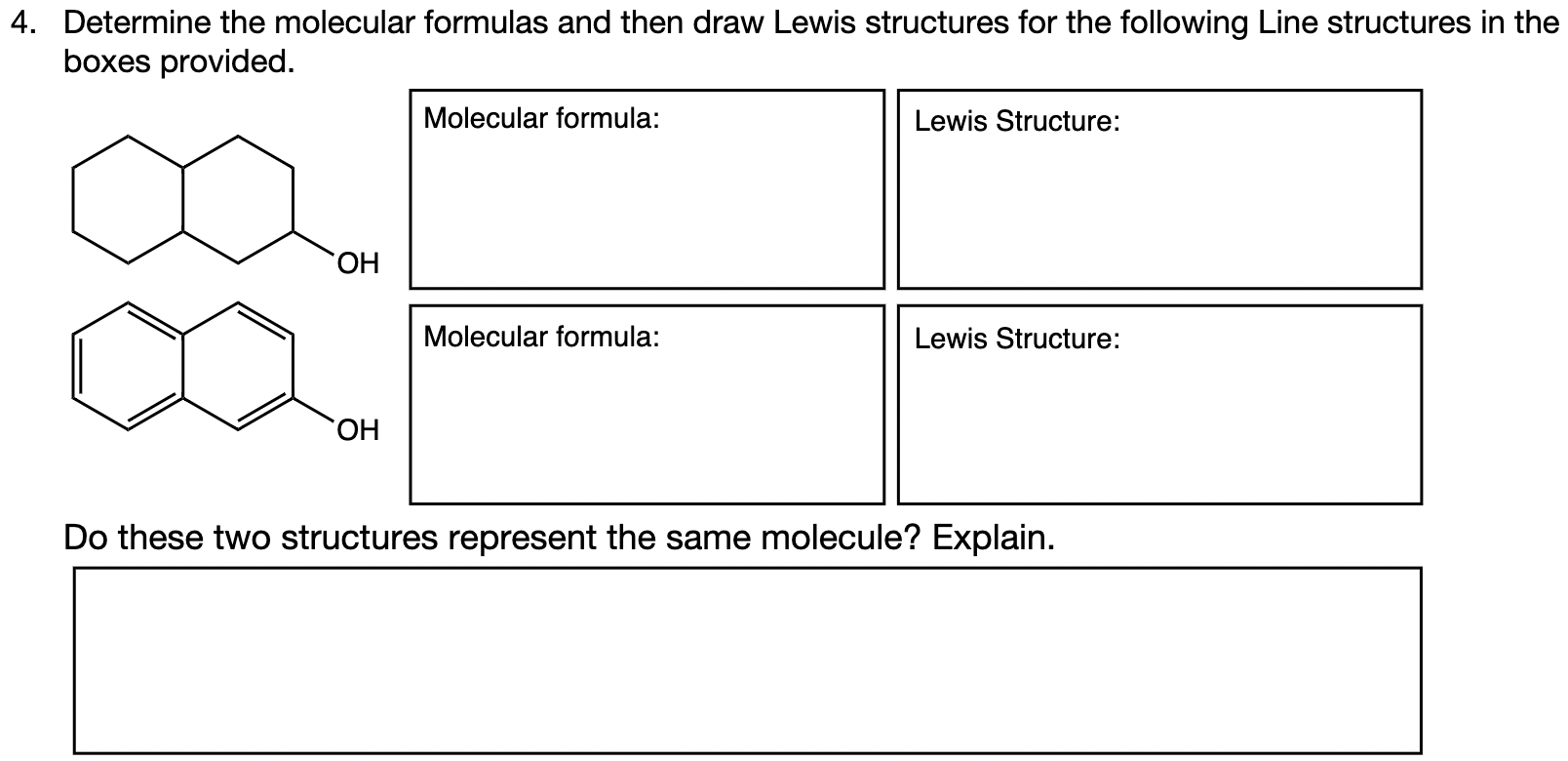  please help with organic chemistry formulas and structures and comparison of