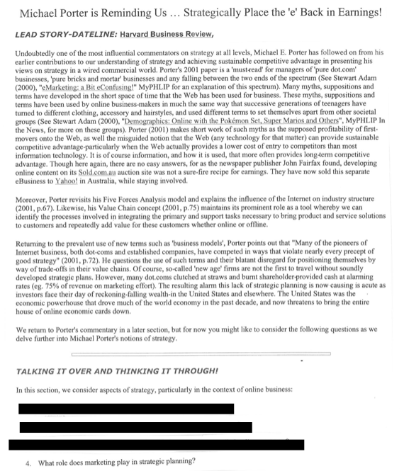  Michael Porter is Reminding Us ... Strategically Place the 'e' Back