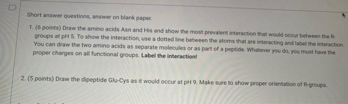  Short answer questions, answer on blank paper, 1. (6 points) Draw