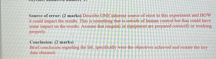  please write the source of error and conclusion for the lab