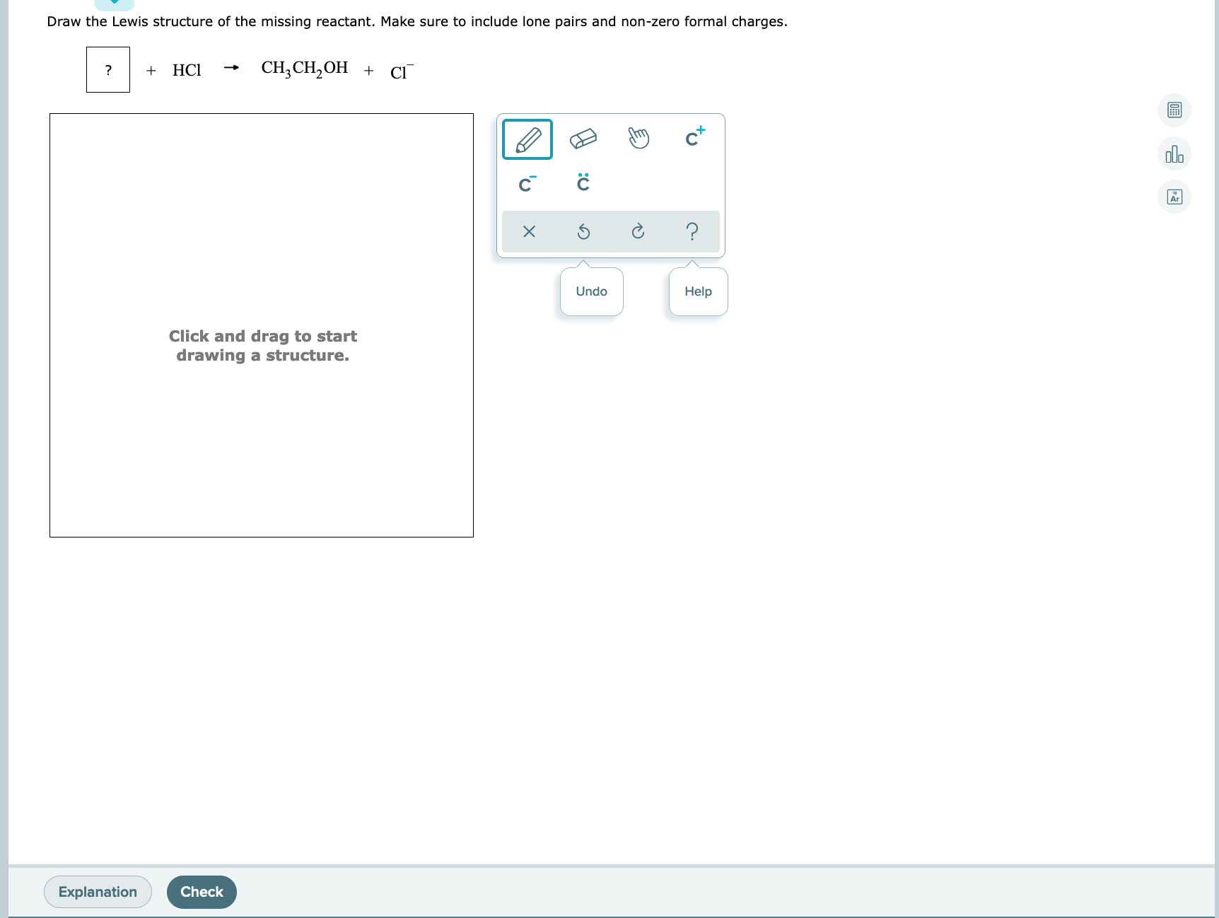  Draw the Lewis structure of the missing reactant. Make sure to