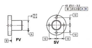 The figure shown below is a front and side view drawing of