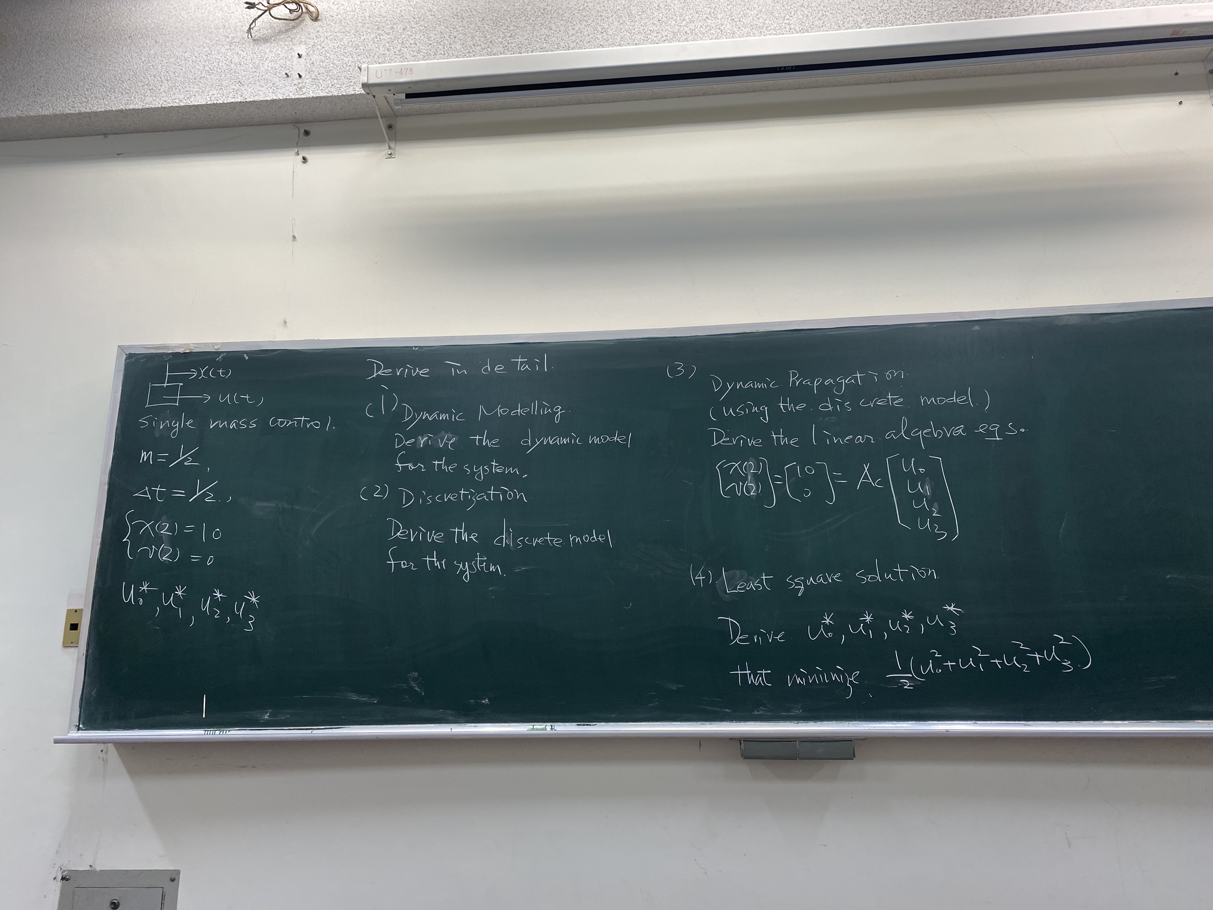  Given a single mass control system as in the picture shown