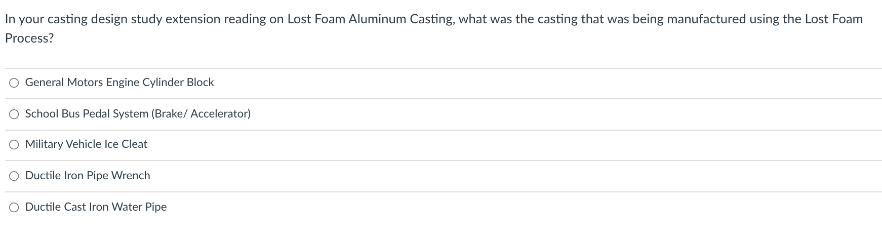 In your casting design study extension reading on Lost Foam Aluminum