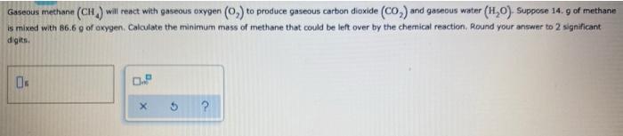 STOICHIOMETRY: Limiting Reactants Gaseous methane (CH) will react with gaseous oxygen (o,)
