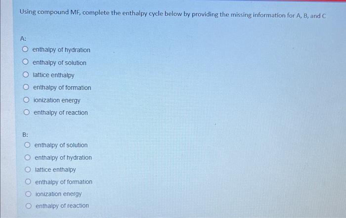 of unknown Group 1 fluorides RF, MF, and QF and use this