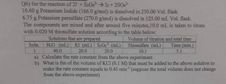 in the lab: (4marks) \begin{tabular}{|l|l|l|l|} \hline Experiment & Quantity measured & Quantity